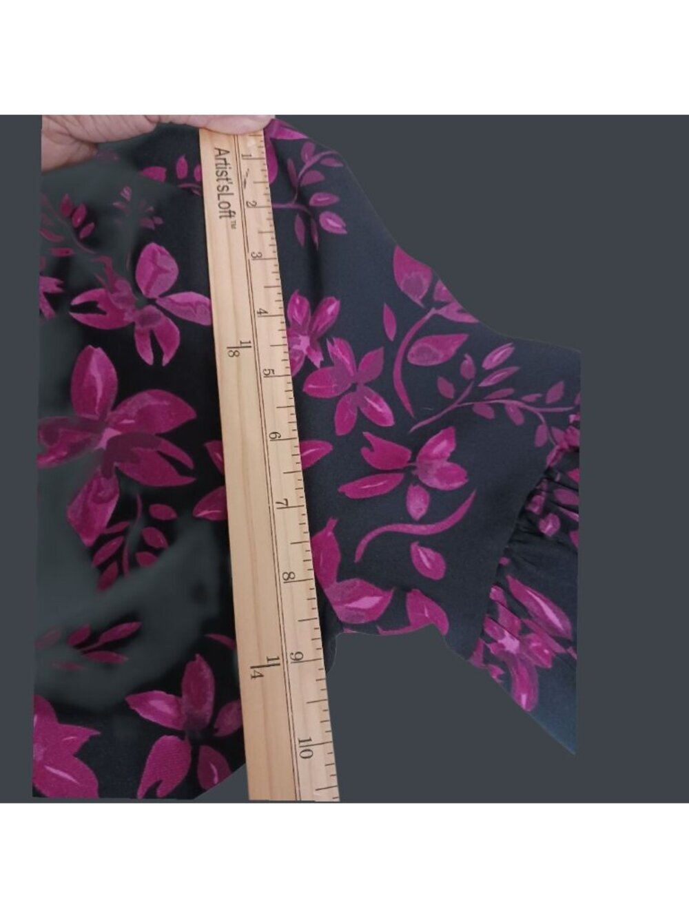 Parker Womens Floral Print Long-Sleeve Blouse Tie Front Hot Pink/black Xsmall - Picture 8 of 14
